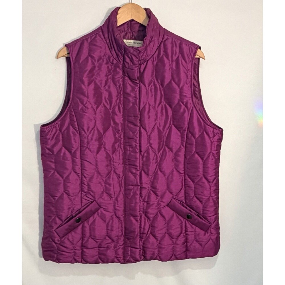 Jones New York Women’s Quilted Vest Magenta XL